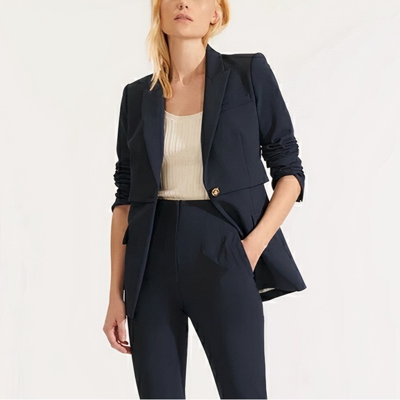 NWOT Veronica Beard Mori Dickey Blazer Navy Tailored Jacket Size 4 - Picture 3 of 8